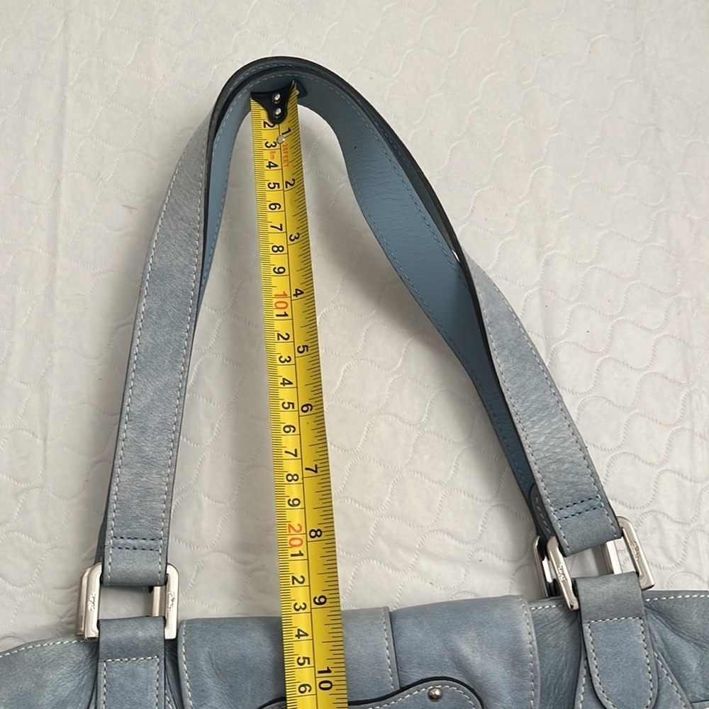 Longchamp Idole light blue leather vintage satchel bag - Picture 15 of 16